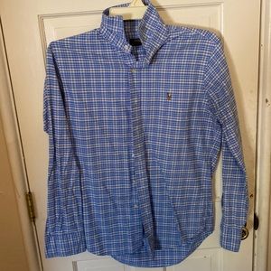 Ralph Lauren Blue Plaid Oxford Mens Small